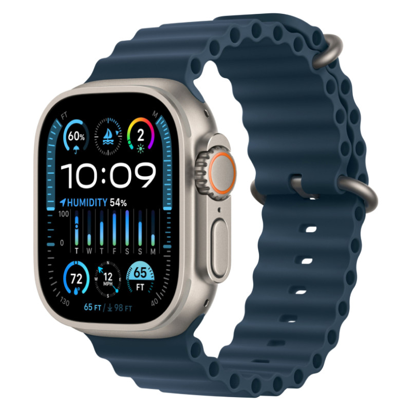 Watch Ultra 2023 GPS + Cellular, 49 мм корпус из титана, ремешок Ocean синего цвета