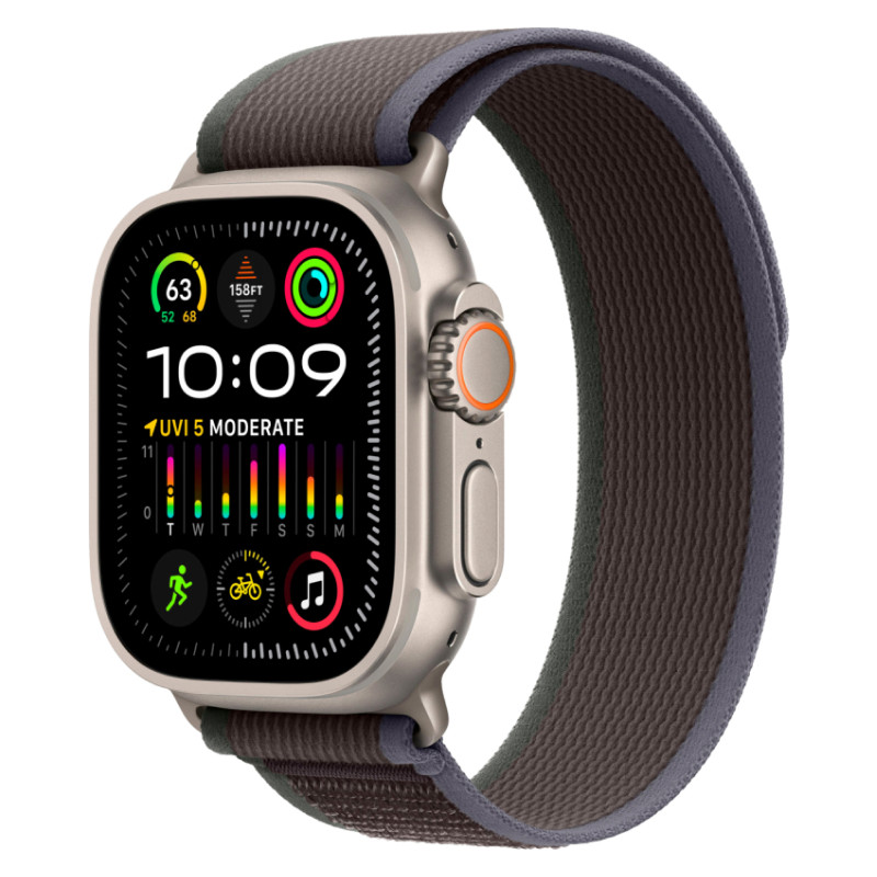 Watch Ultra 2023 GPS + Cellular, 49 мм корпус из титана, ремешок Trail синего/черного цвета