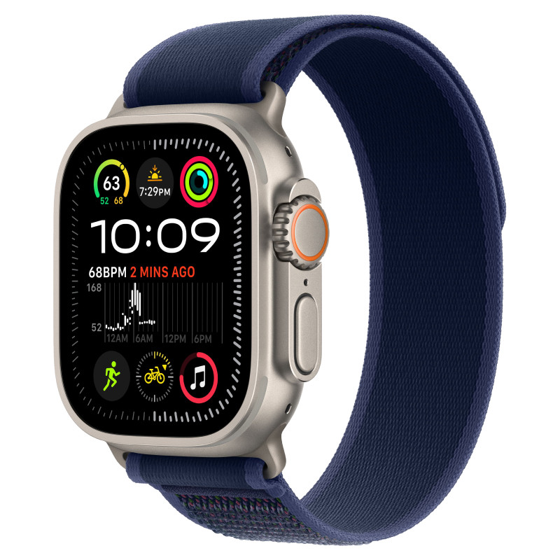 Watch Ultra 2024 GPS + Cellular, 49 мм корпус из титана, ремешок Trail синего цвета