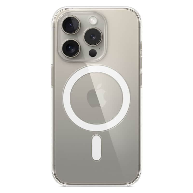 Пластиковый прозрачный чехол MagSafe для iPhone 15 Pro