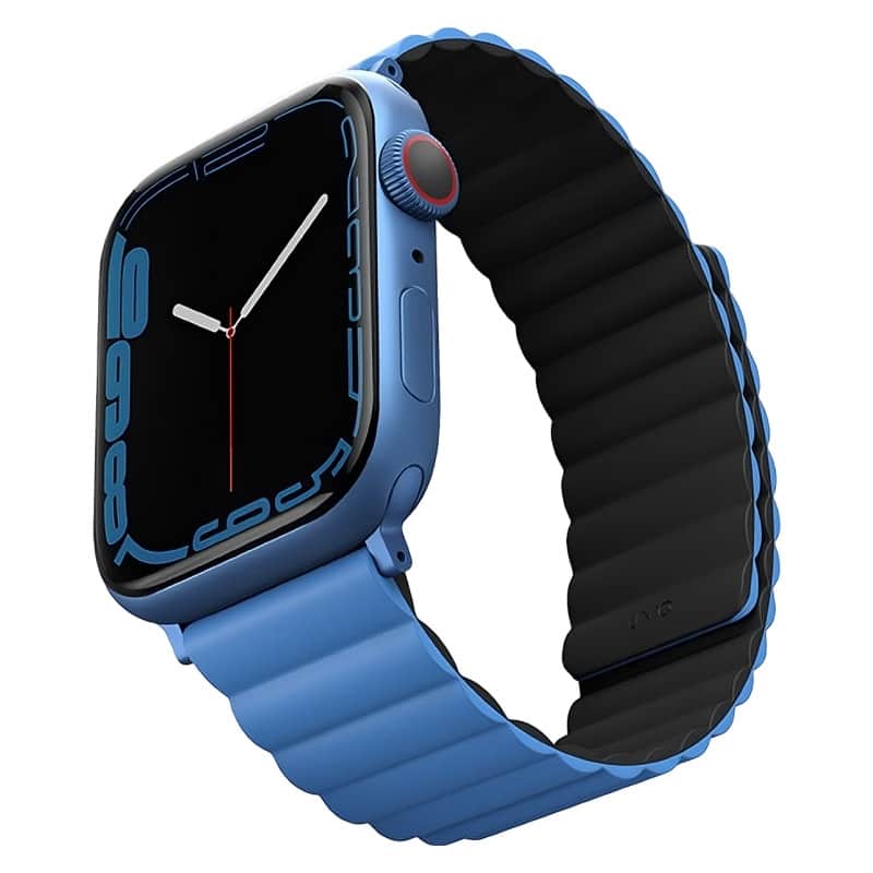 Силиконовый ремешок Uniq Revix для Apple Watch 44-49 мм Синий/Черный