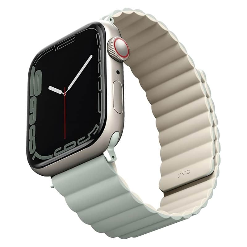 Силиконовый ремешок Uniq Revix для Apple Watch 44-49 мм Шалфей/Бежевый