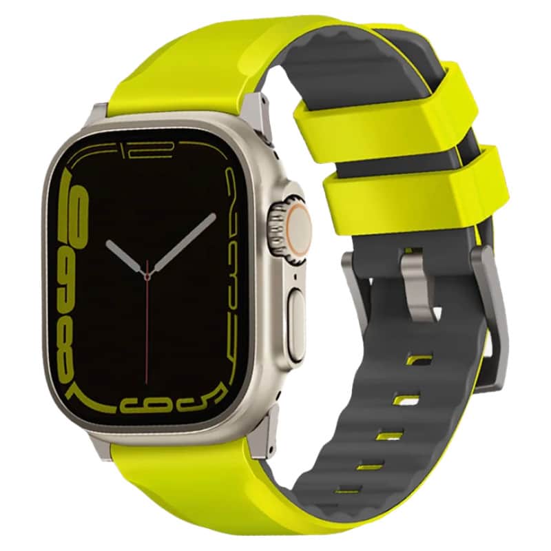Силиконовый ремешок Uniq Linus для Apple Watch 44-49 мм Лайм