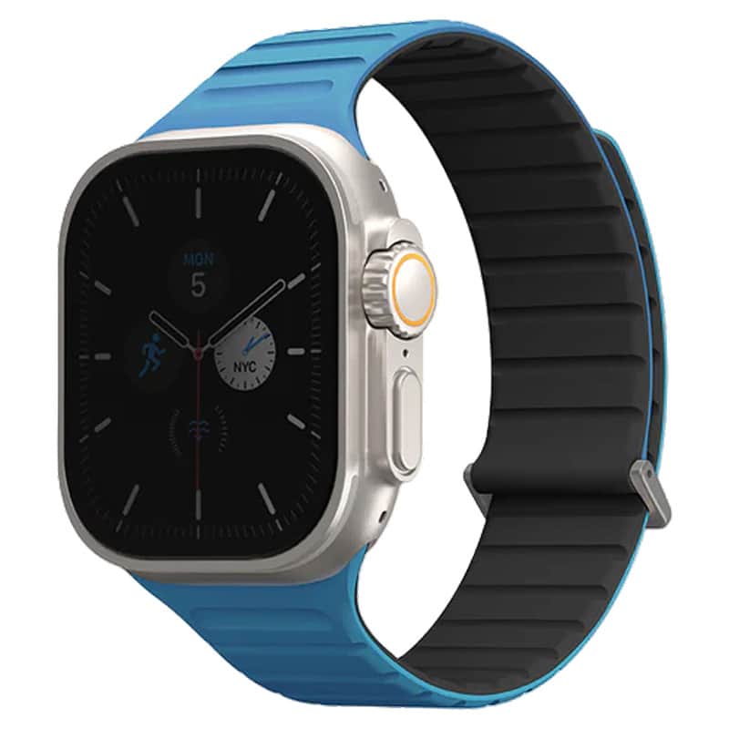 Силиконовый ремешок Uniq Revix Evo для Apple Watch 44-49 мм Синий/Черный