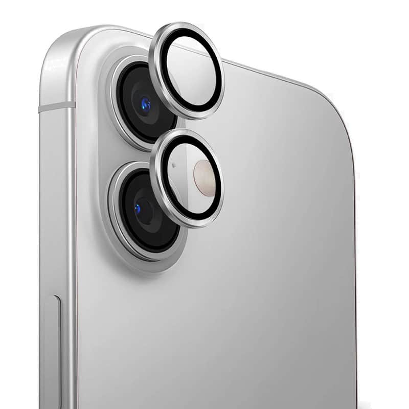 Защитное стекло объектива камеры Uniq Optix для iPhone 16/16 Plus Серебристый