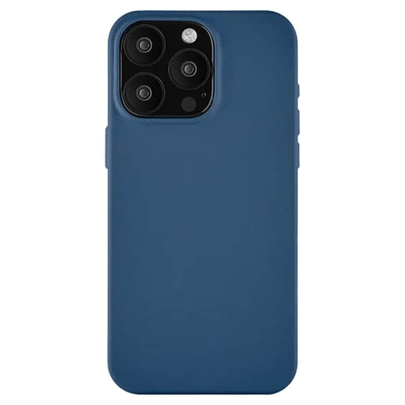 Чехол uBear Capital Leather Case MagSafe для iPhone 15 Pro Max Тёмно-синий