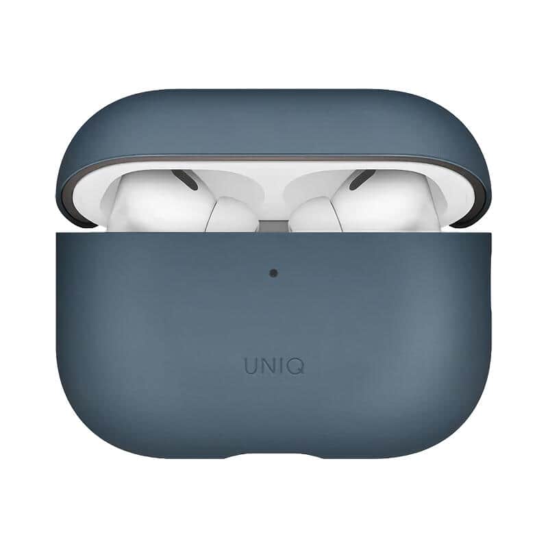 Защитный кожаный чехол Uniq Lyden для AirPods Pro 3 Пепельно-синий