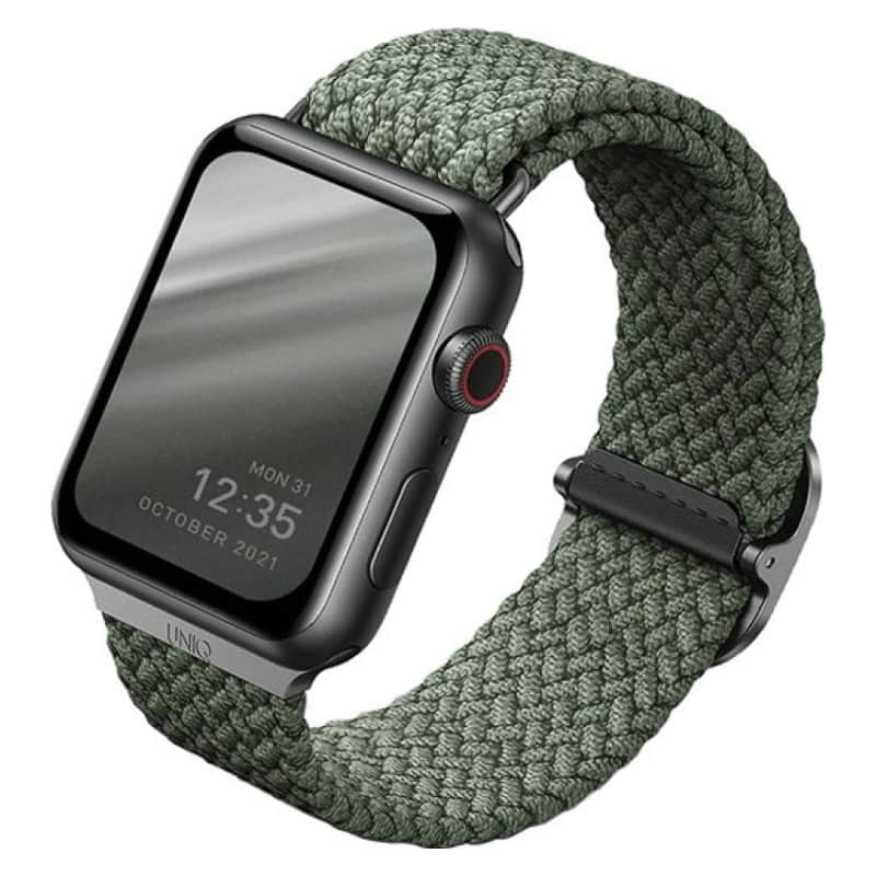 Плетеный ремешок Uniq Aspen для Apple Watch 44-49 мм Зеленый