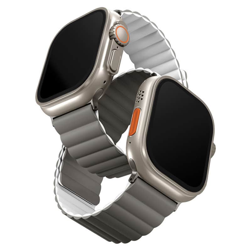 Силиконовый ремешок Uniq Revix для Apple Watch 44-49 мм Белый/Серый