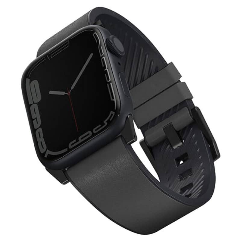 Кожаный влагоустойчивый ремешок Uniq Straden для Apple Watch 44-49 мм Серый