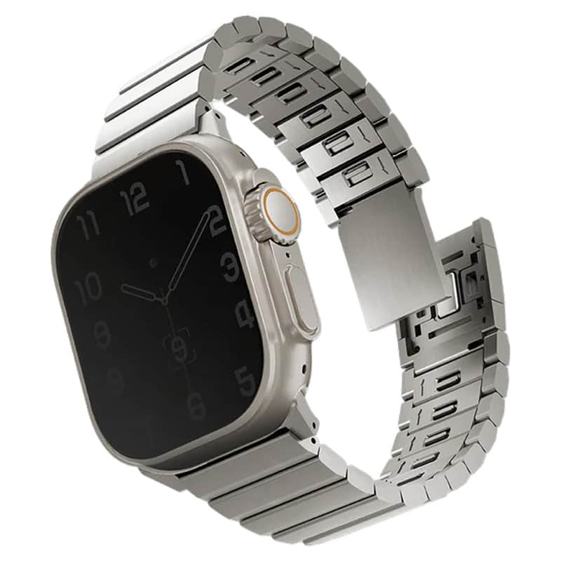 Стальной ремешок Uniq Strova Mag для Apple Watch 44-49 мм Серебристый