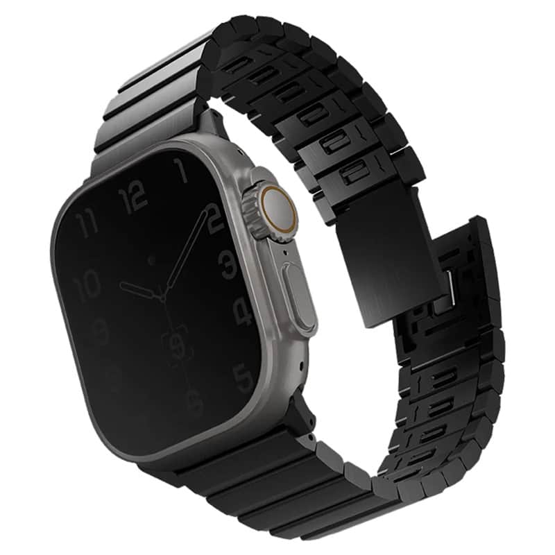 Стальной ремешок Uniq Strova Mag для Apple Watch 44-49 мм Черный