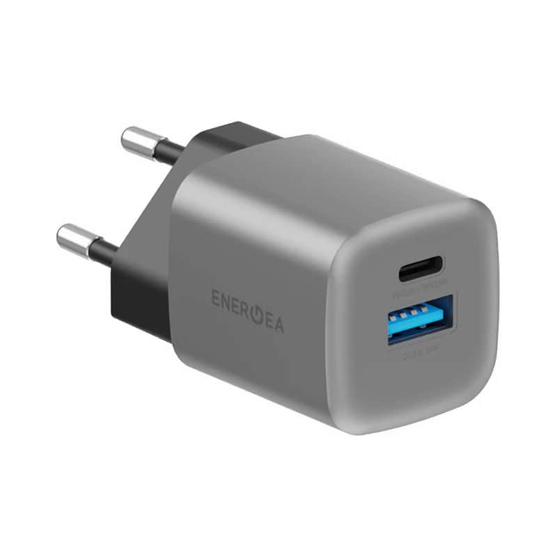 Сетевое зарядное устройство EnergEA AmpCharge GaN35 35W (1xUSB-C, 1xUSB-A) Серый